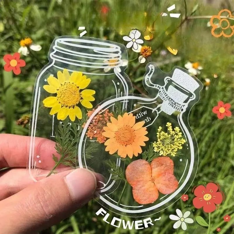 🌸 Transparent Dried Flower Bookmark DIY Craft Kit for Kids - Honey Jar Bottle Series 
