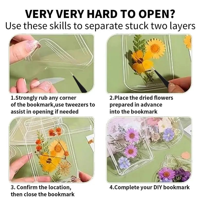 🌸 Transparent Dried Flower Bookmark DIY Craft Kit for Kids - Honey Jar Bottle Series 