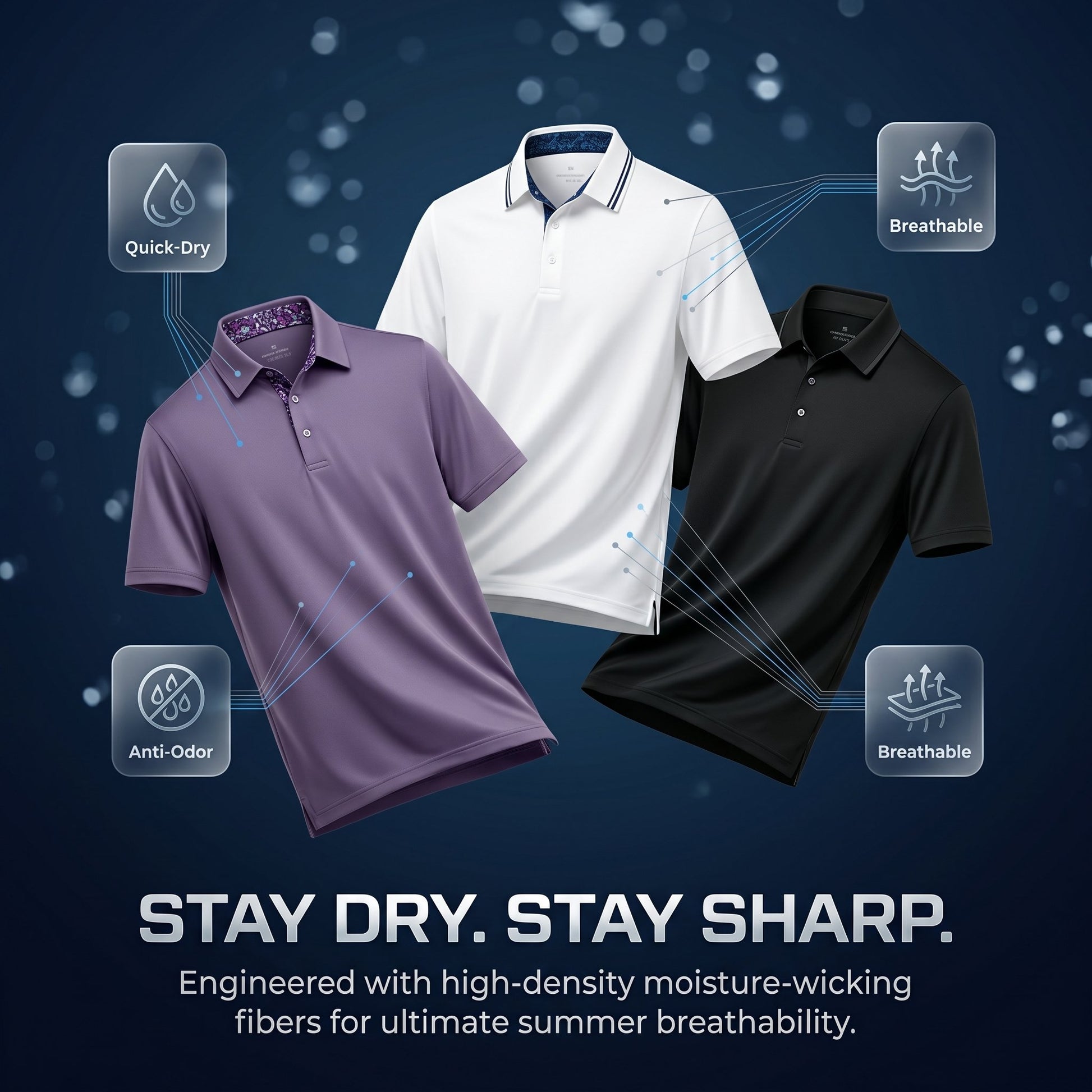 🔥Hot Sale 49% off👕3-Pack Men's Polo Shirts