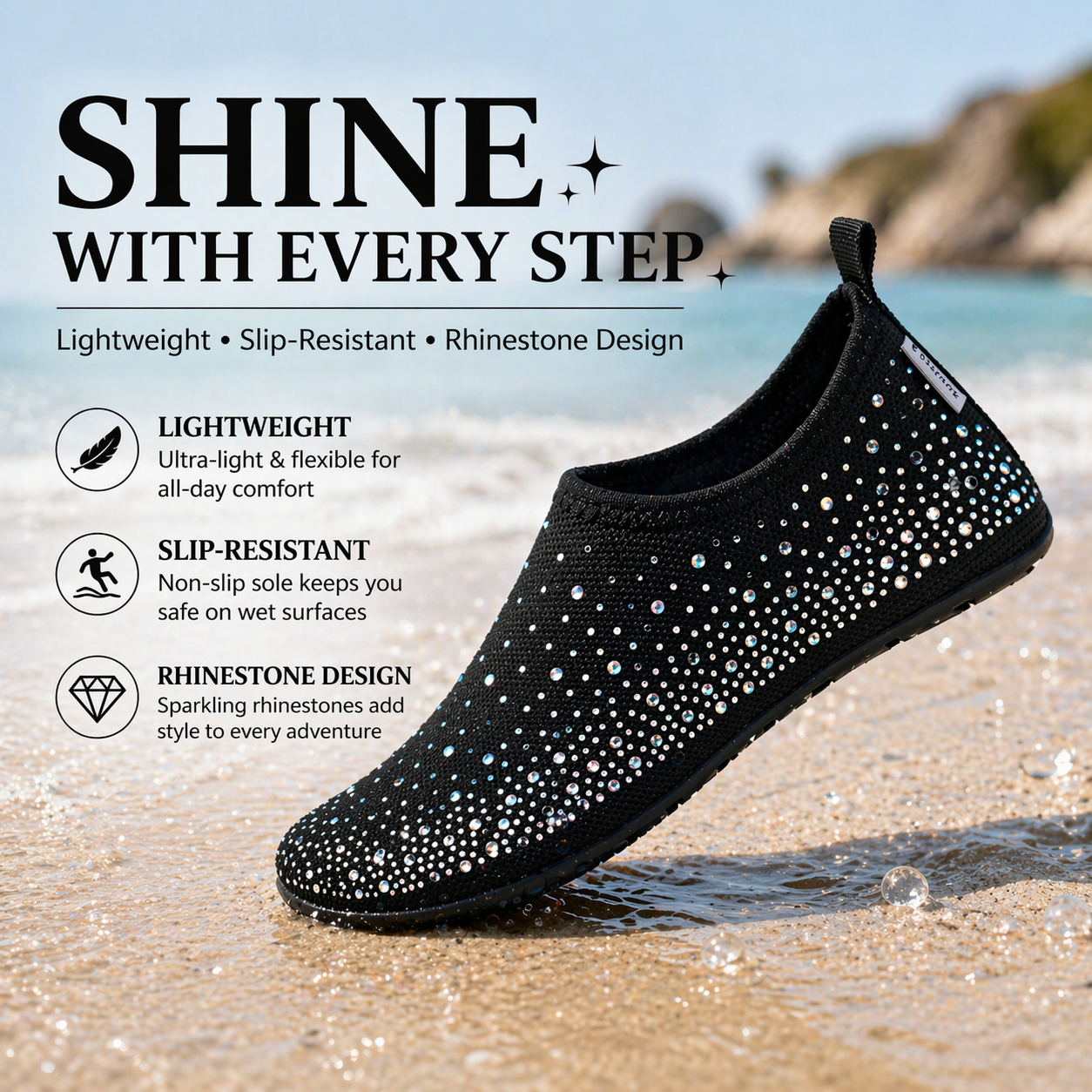 Barefoot Rhinestone Water Shoes