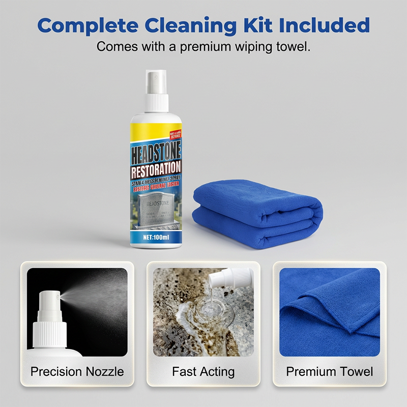 ⏰🎁Headstone Cleaning & Restoration Spray – Remove Stains Instantly