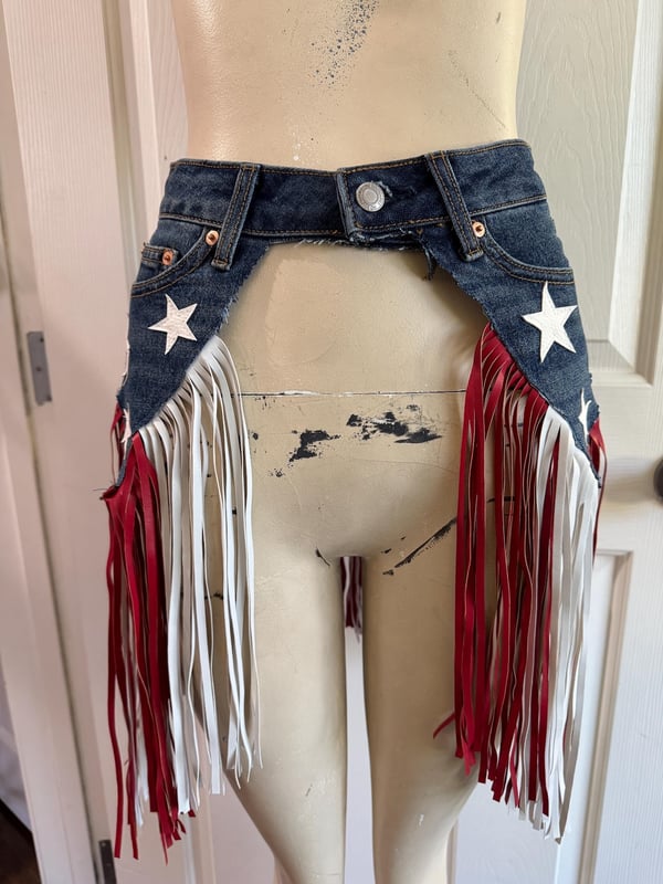 🎉USA 250th Anniversary Patriotic Denim Fringe Belt