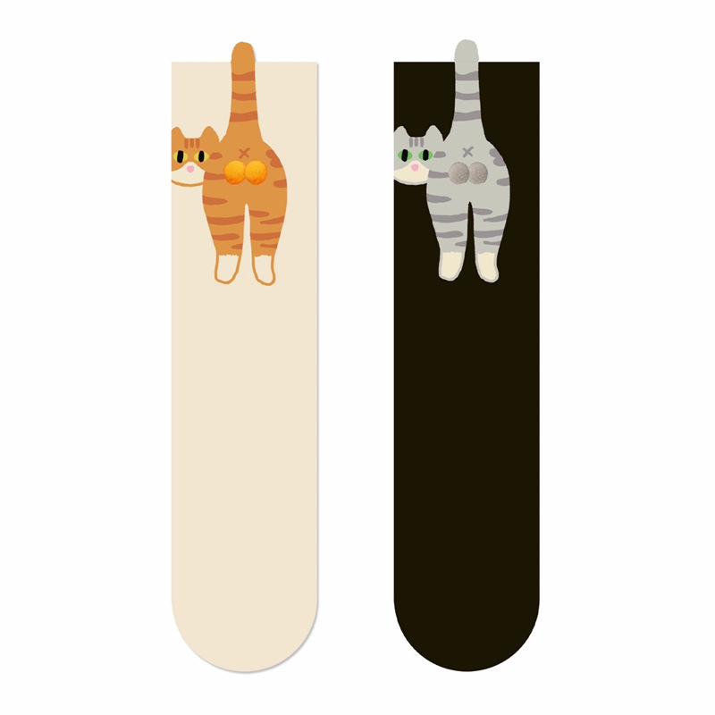 Cute Cat Socks with Balls | Funny Novelty Cotton Animal Crew Socks Gif