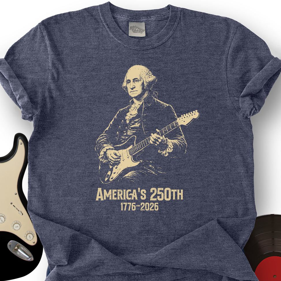 America's 250th Anniversary Lincoln Rock Guitar Graphic Tee