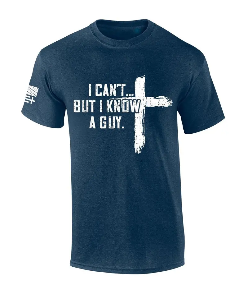 Mens Christian I Can't But I Know A Guy Cross Short Sleeve T-shirt