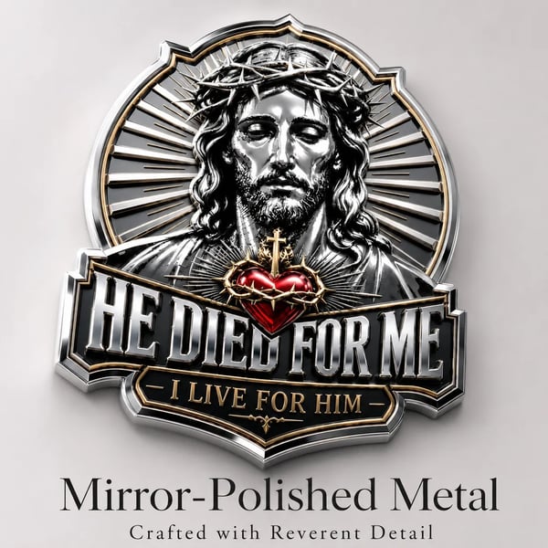 He Died For Me 3D Metal Emblem ✝️ 