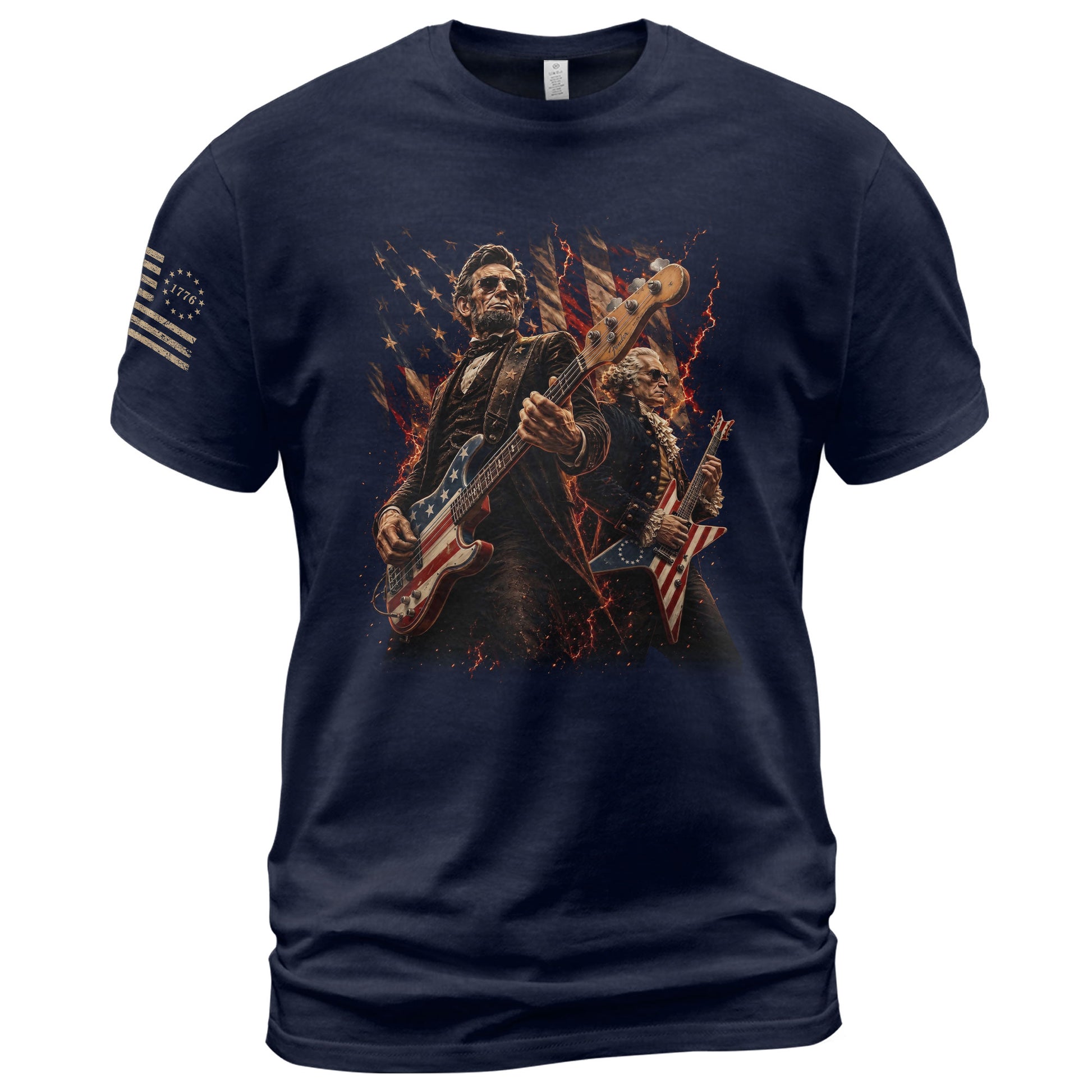 Presidents Rock Band Shirt Funny Patriotic Founding Fathers Graphic Tee