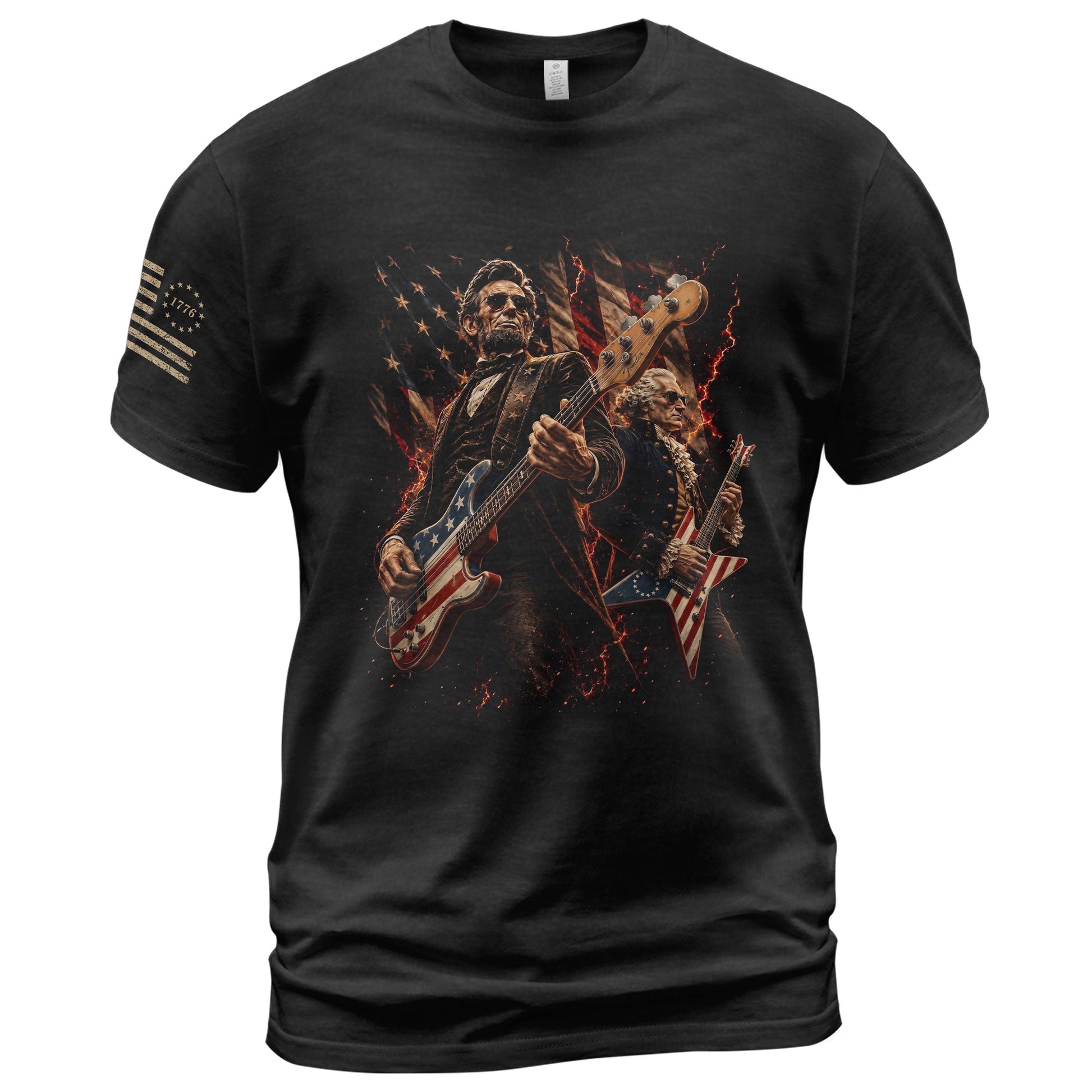 Presidents Rock Band Shirt Funny Patriotic Founding Fathers Graphic Tee
