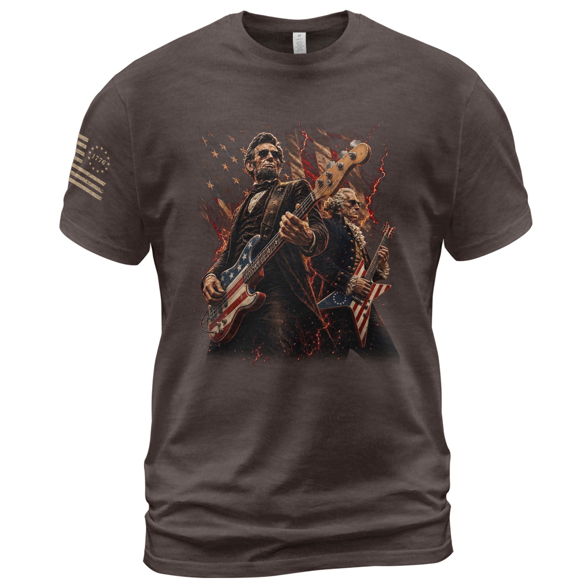 Presidents Rock Band Shirt Funny Patriotic Founding Fathers Graphic Tee