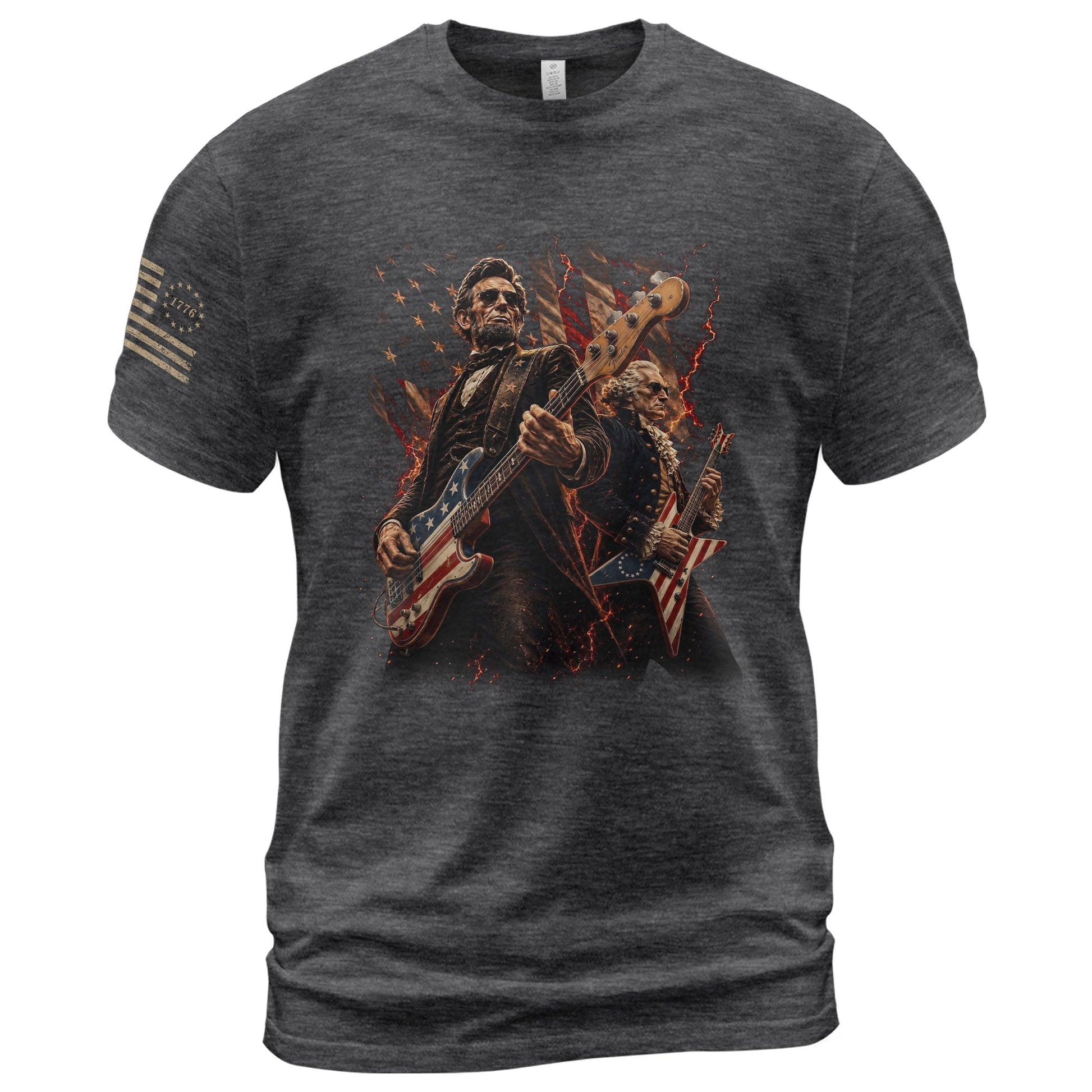 Presidents Rock Band Shirt Funny Patriotic Founding Fathers Graphic Tee