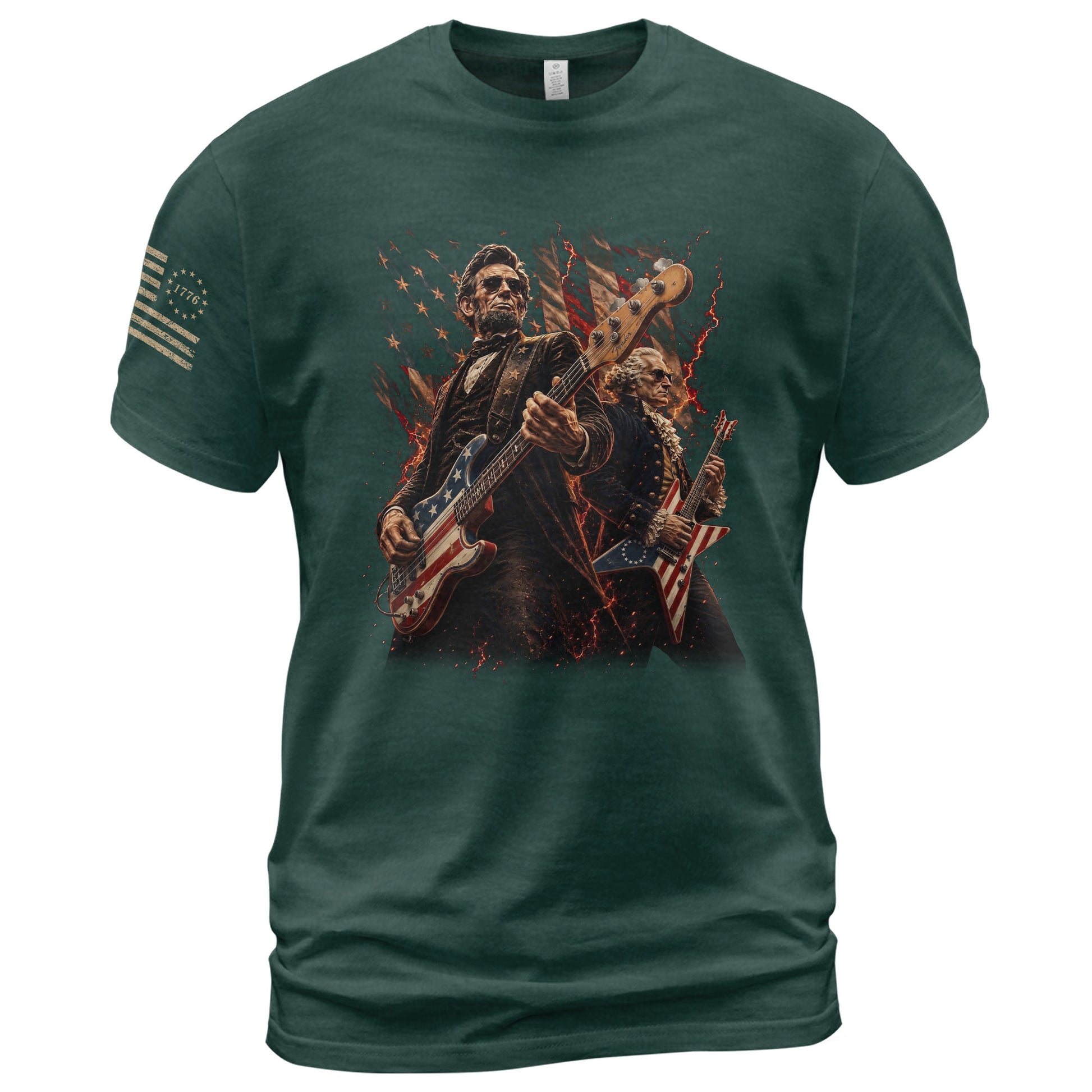 Presidents Rock Band Shirt Funny Patriotic Founding Fathers Graphic Tee
