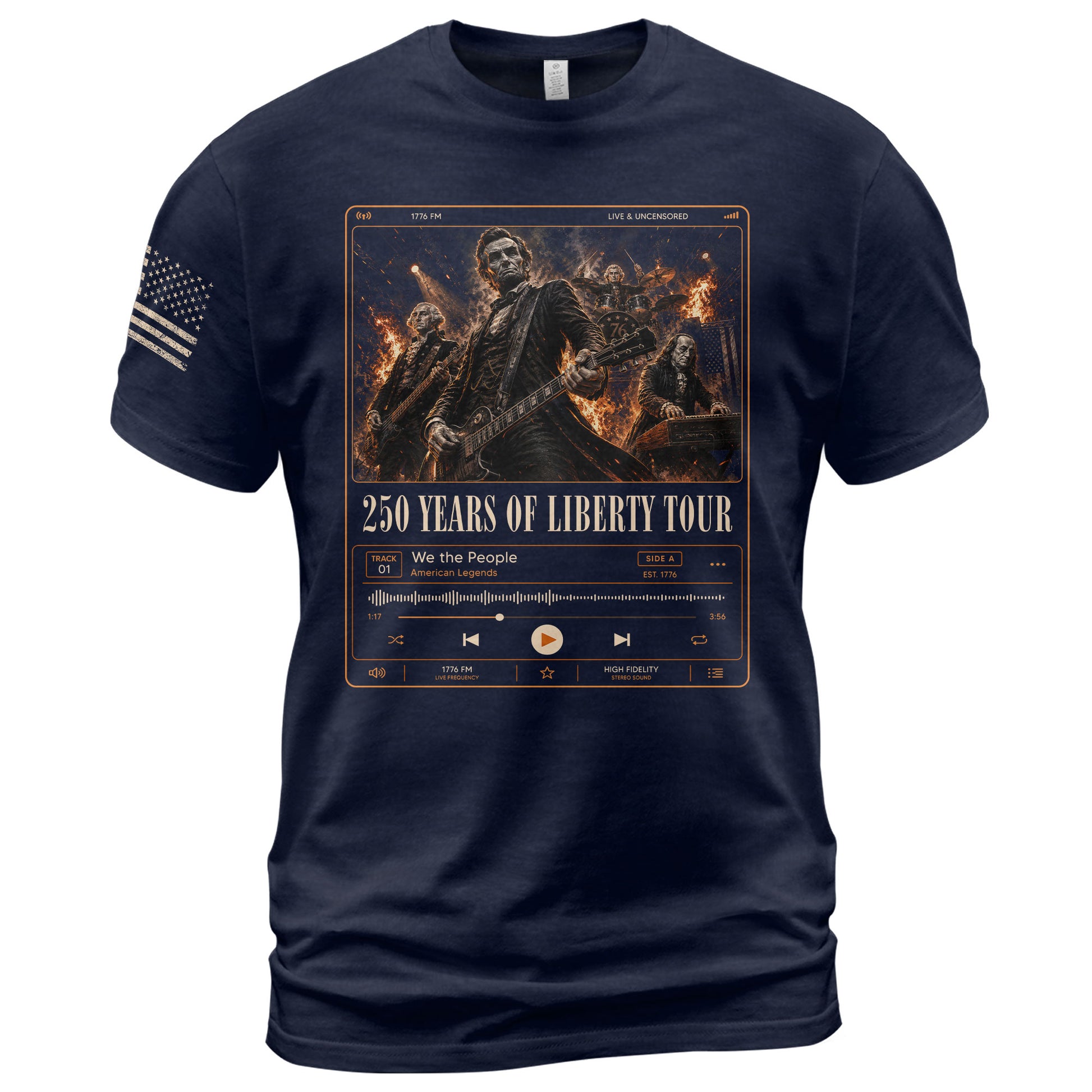 Presidents Rock Band Shirt Funny Patriotic Founding Fathers Graphic Tee