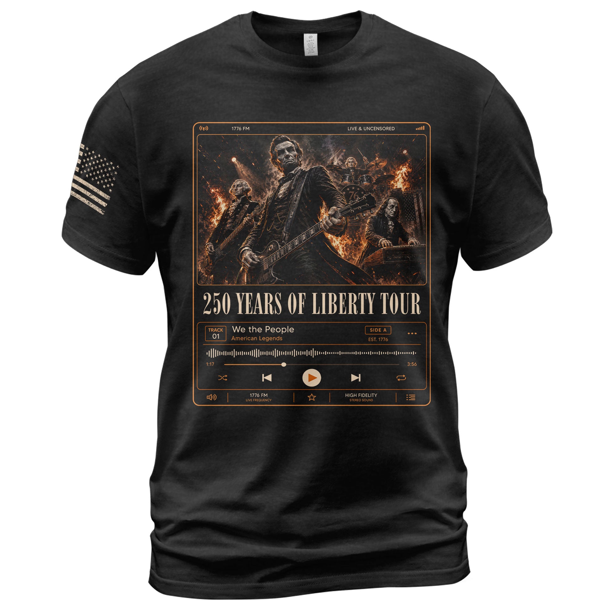 Presidents Rock Band Shirt Funny Patriotic Founding Fathers Graphic Tee