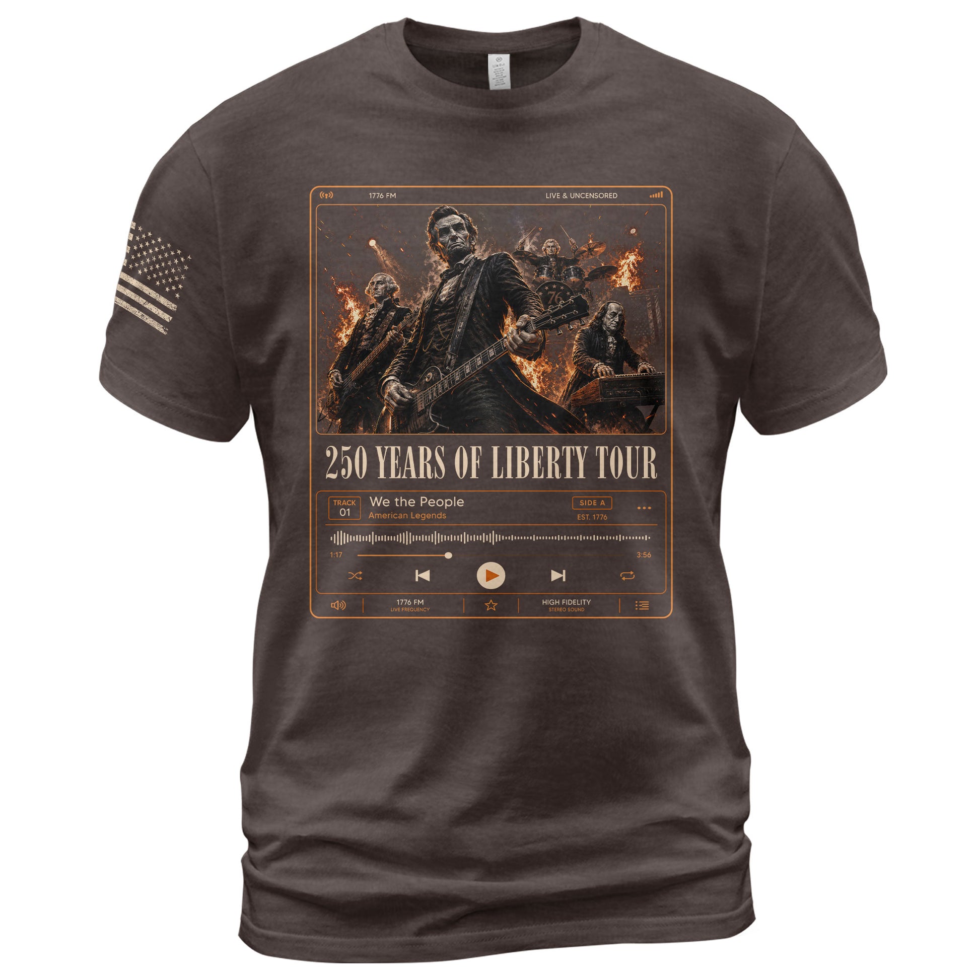 Presidents Rock Band Shirt Funny Patriotic Founding Fathers Graphic Tee