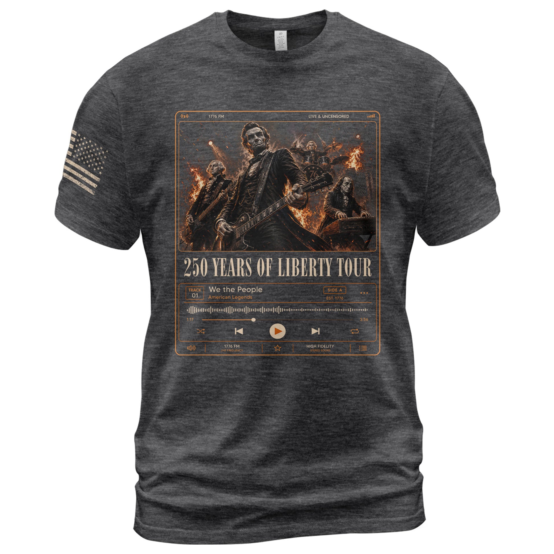 Presidents Rock Band Shirt Funny Patriotic Founding Fathers Graphic Tee