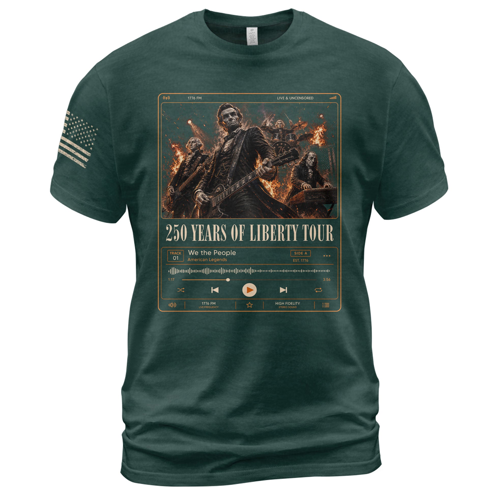 Presidents Rock Band Shirt Funny Patriotic Founding Fathers Graphic Tee