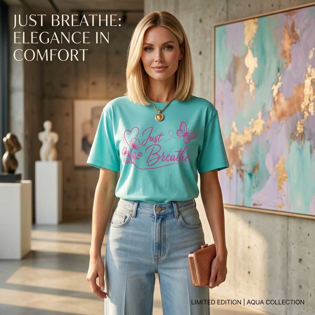 Just Breathe Aqua Tee
