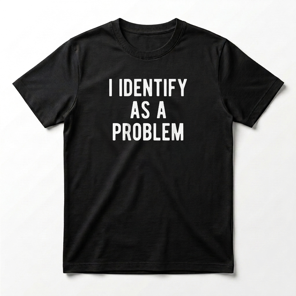 I Identify As A Problem Funny Humor Joke Sarcastic Quote T-Shirt