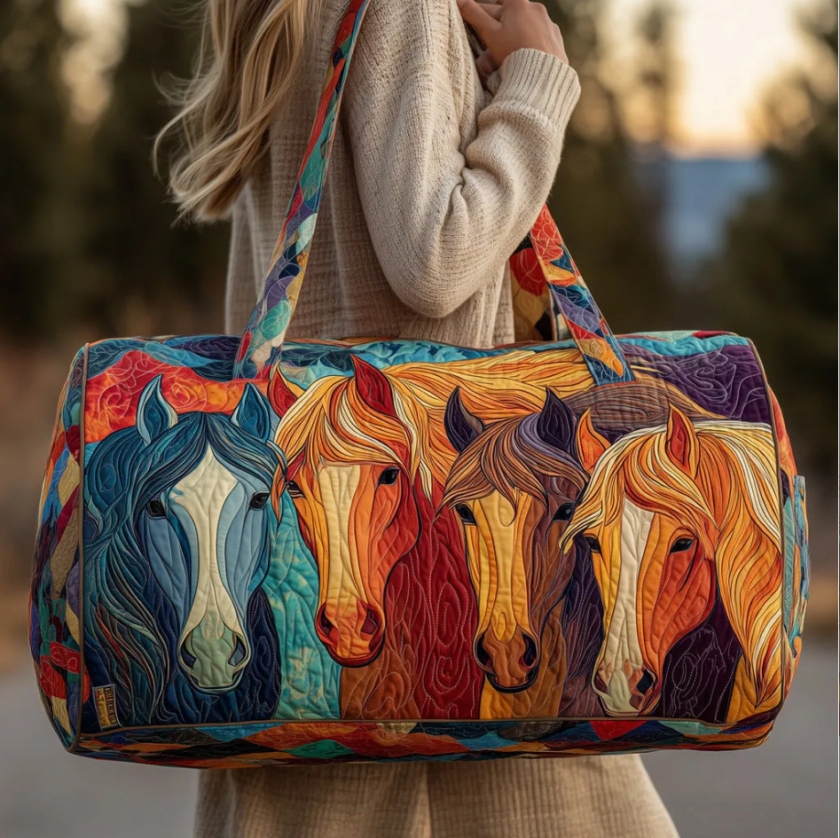 Unisex Bohemian Quilted Weekender Bag