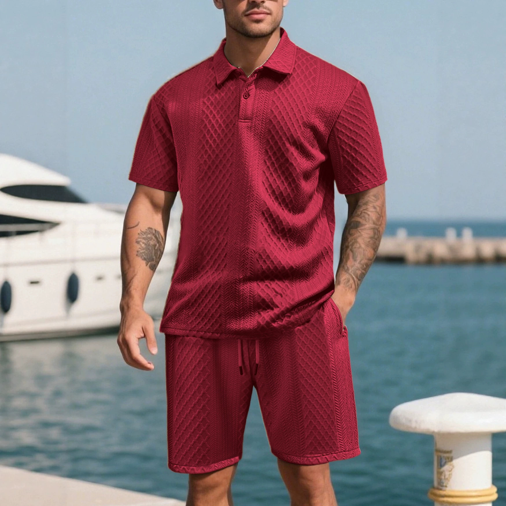 Monaco Ease™ textured Polo Set