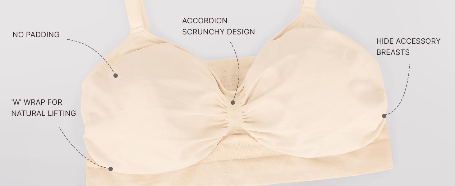 FeelinGirl Women's Wireless Bra Comfort Bralettes No Underwire Unlined Cami Bra Seamless Tshirt Bras Sports Bra Bralette Basic Comfortable Fit Womenswear Everyday Up to 44DD Summervibes