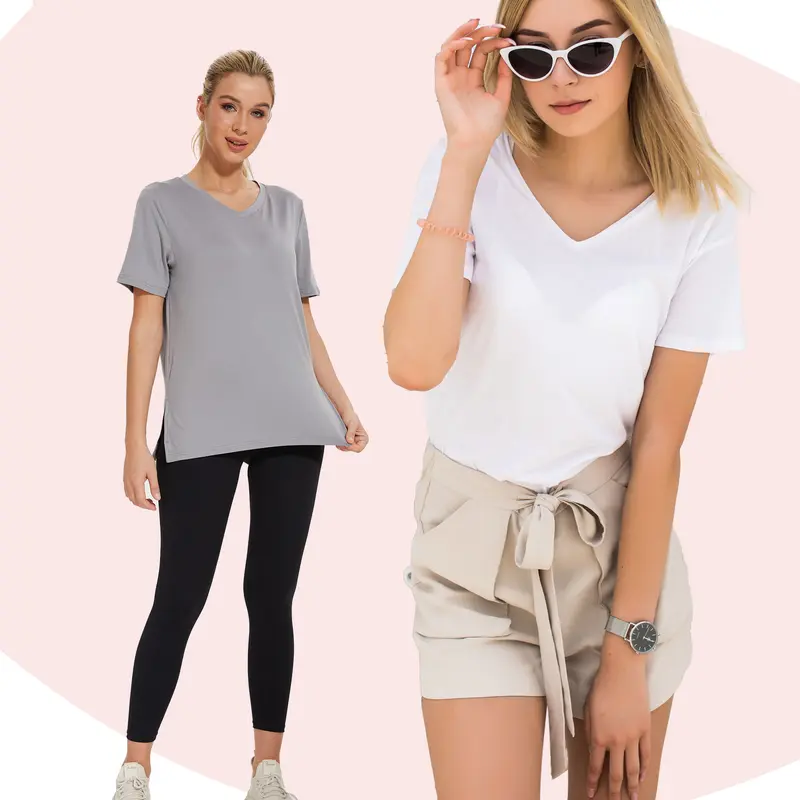 Women's Plus Size Short/Long Sleeve T-Shirts - ‌Lightweight Casual V-Neck Tops
