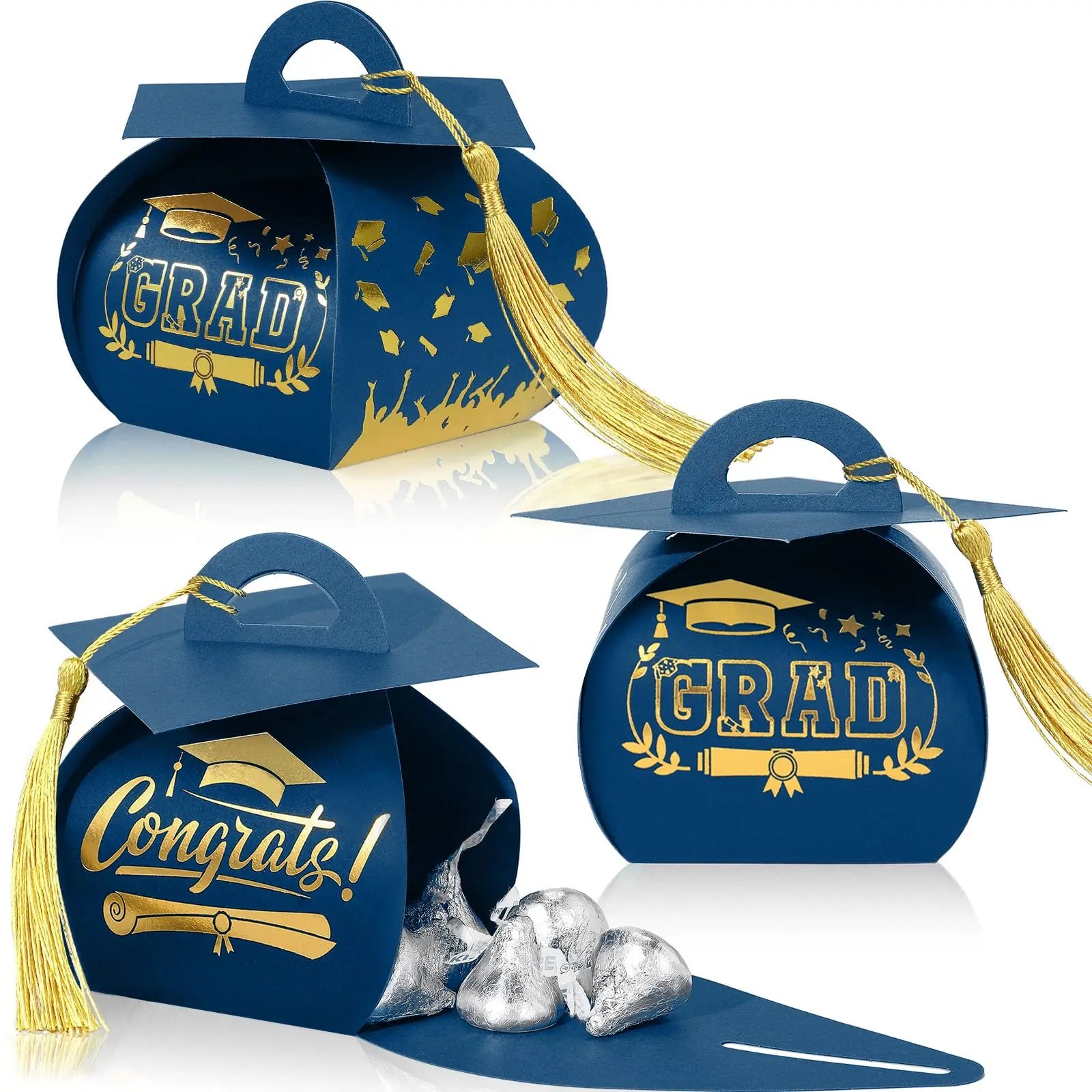 Graduation Cap Gift Boxes Graduation Decorations Class of 2026 Candy Box with Tassel for 2026 Grad Party Favors Supplies