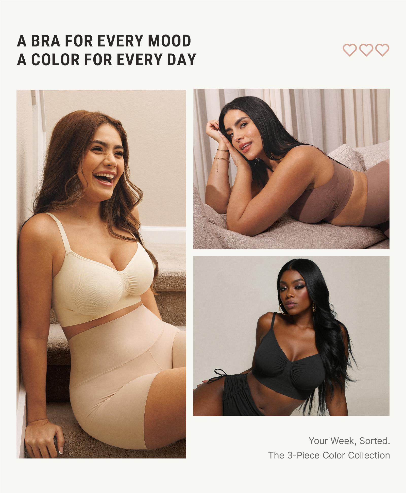FeelinGirl Women's Wireless Bra Comfort Bralettes No Underwire Unlined Cami Bra Seamless Tshirt Bras Sports Bra Bralette Basic Comfortable Fit Womenswear Everyday Up to 44DD Summervibes