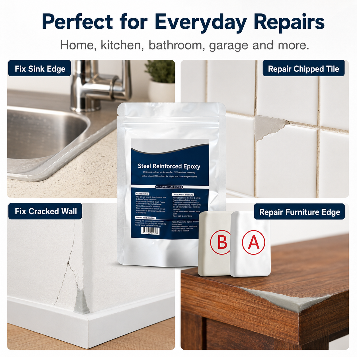 🏠Steel Reinforced Epoxy Repair Putty — Universal Glue for Metal, Wood, Plastic