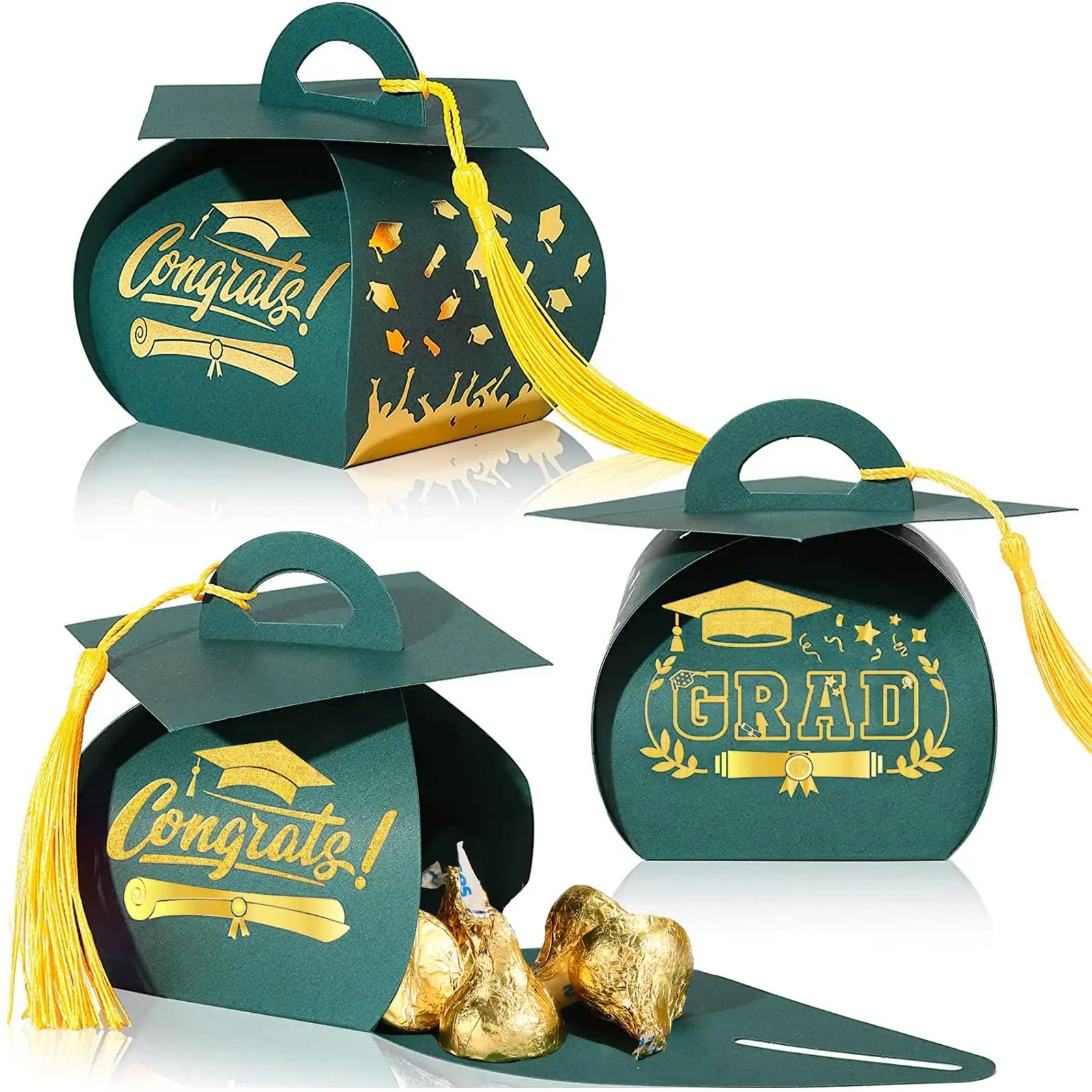 Graduation Cap Gift Boxes Graduation Decorations Class of 2026 Candy Box with Tassel for 2026 Grad Party Favors Supplies