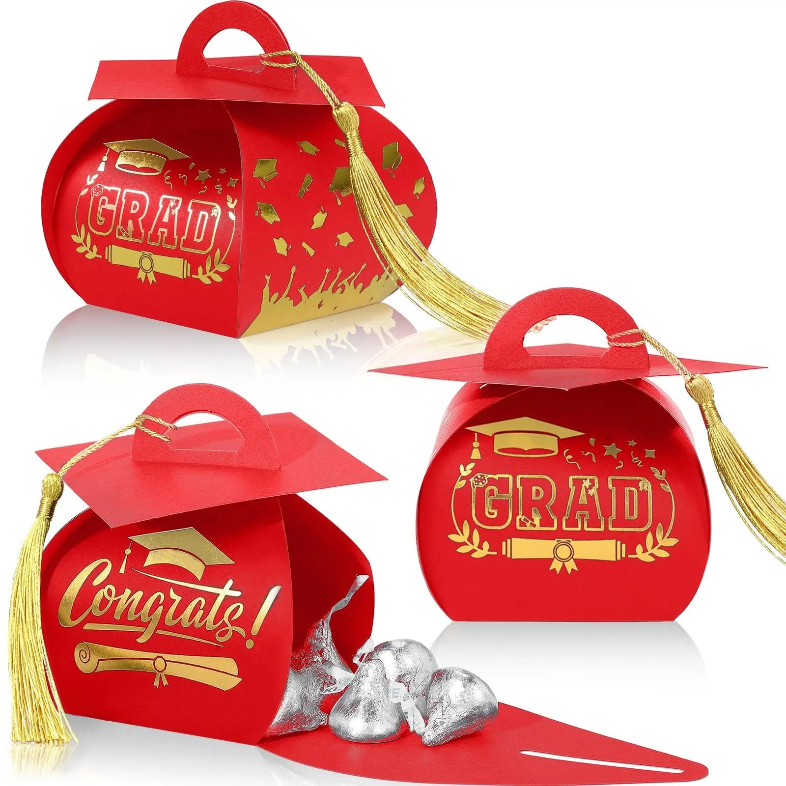 Graduation Cap Gift Boxes Graduation Decorations Class of 2026 Candy Box with Tassel for 2026 Grad Party Favors Supplies