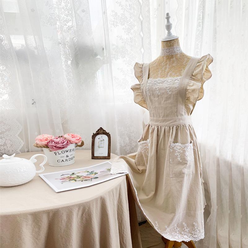 【Mother's Day gift】 Cotton Apron - 100% cotton floral pattern, full-coverage gardening apron, suitable for flower shops and home use