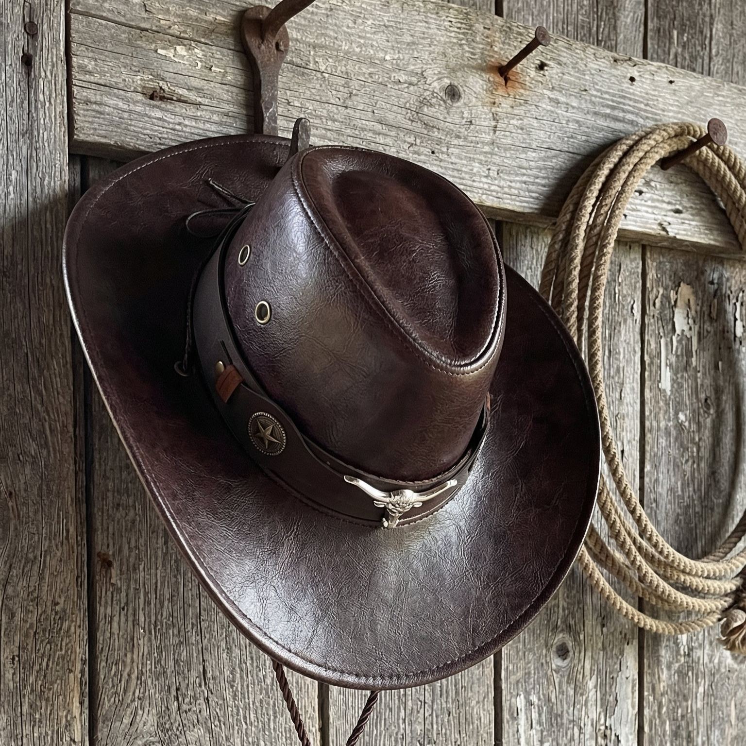 🔥Daisy’s Premium Handcrafted Leather Cattleman Hat – Authentic Western Outback Style 🤠🌵