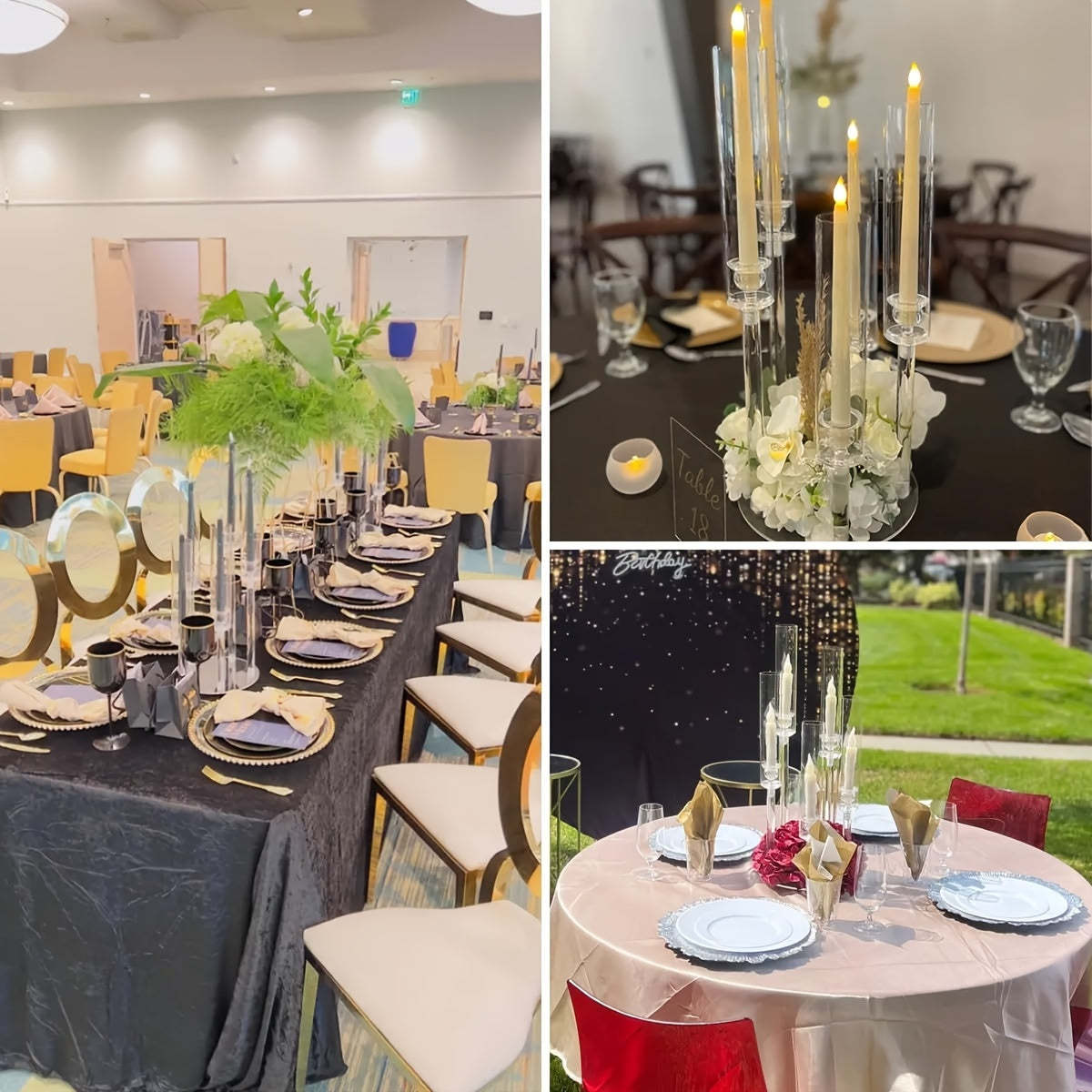 1pc 5-Arm Acrylic Candelabra Candle Holder – Elegant Clear Tabletop Centerpiece