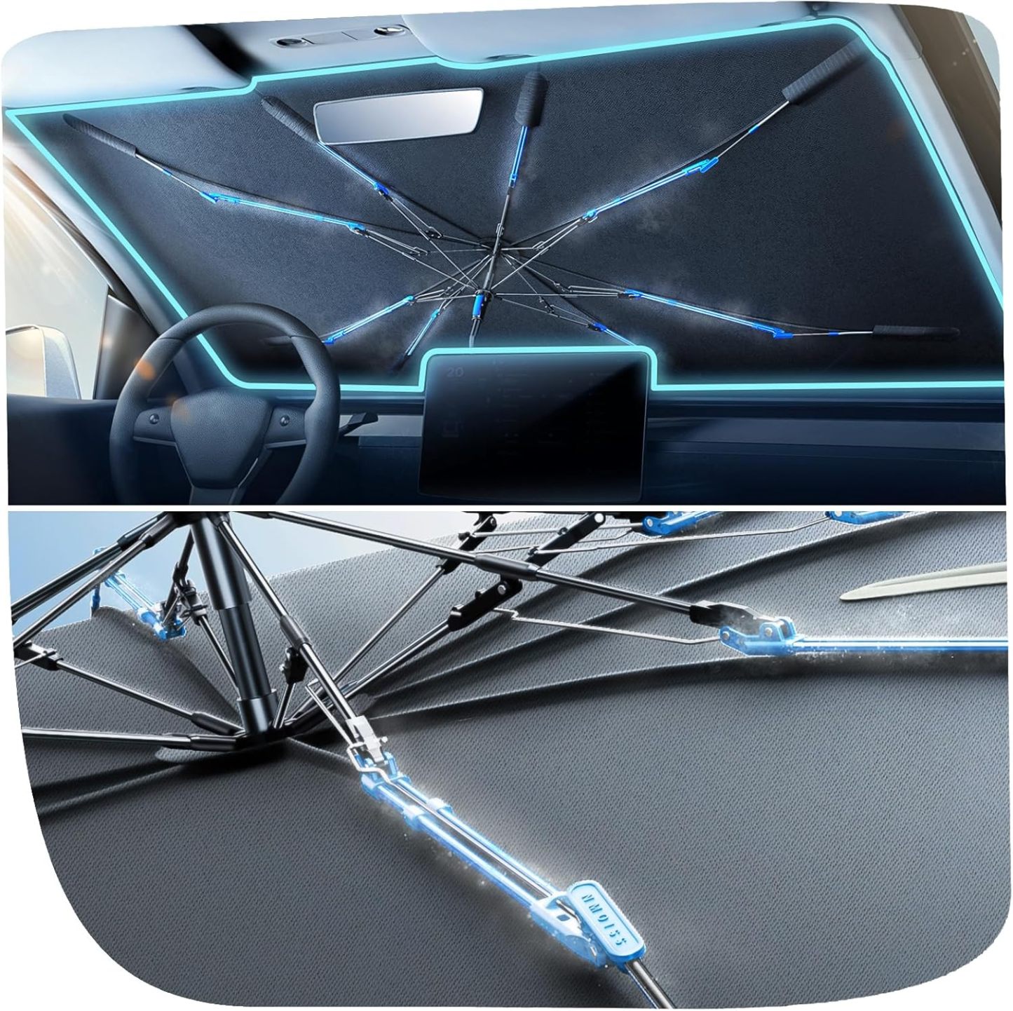 Foldable Car Windshield Sun Shade Cover,for Auto Sedan, SUV Windshield