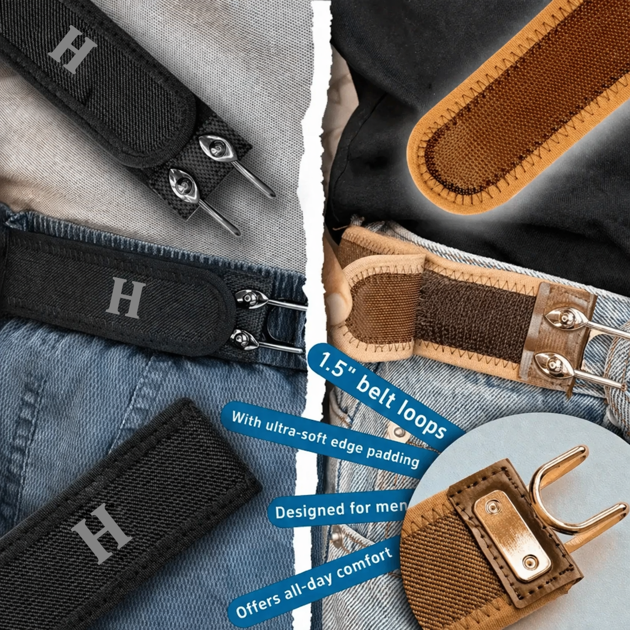 ⏰ 70%OFF ONLY TODAY!  Tactical Elastic Belt No Buckle Invisible Design | Soft Adjustable Side Tactical Belt