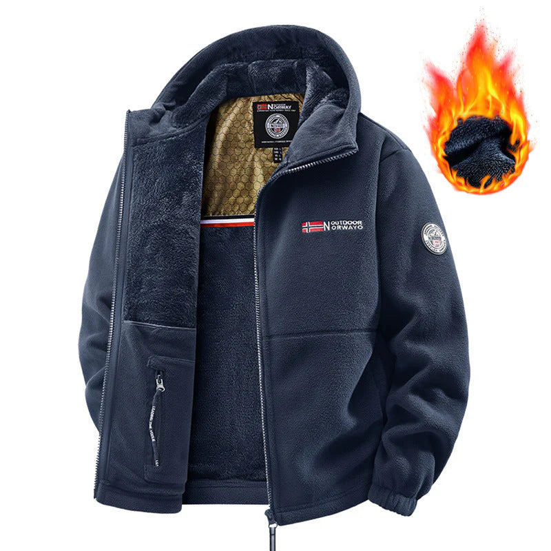 Unisex Hooded Casual Graphene Heated Insulated Jacket (with Internal Pockets)