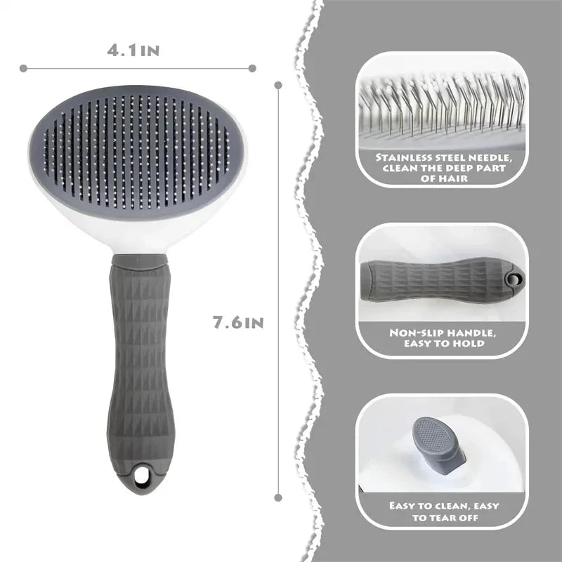  Self-Cleaning Slicker Brush — Remove Pet Hair in Seconds