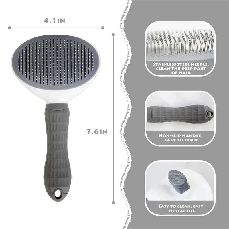  Self-Cleaning Slicker Brush — Remove Pet Hair in Seconds