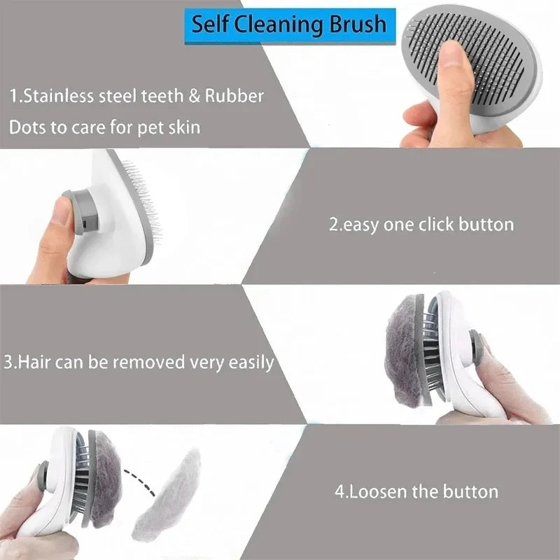  Self-Cleaning Slicker Brush — Remove Pet Hair in Seconds