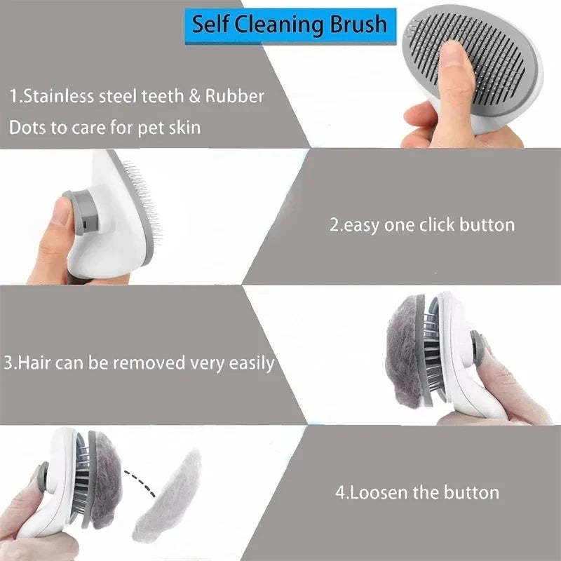  Self-Cleaning Slicker Brush — Remove Pet Hair in Seconds