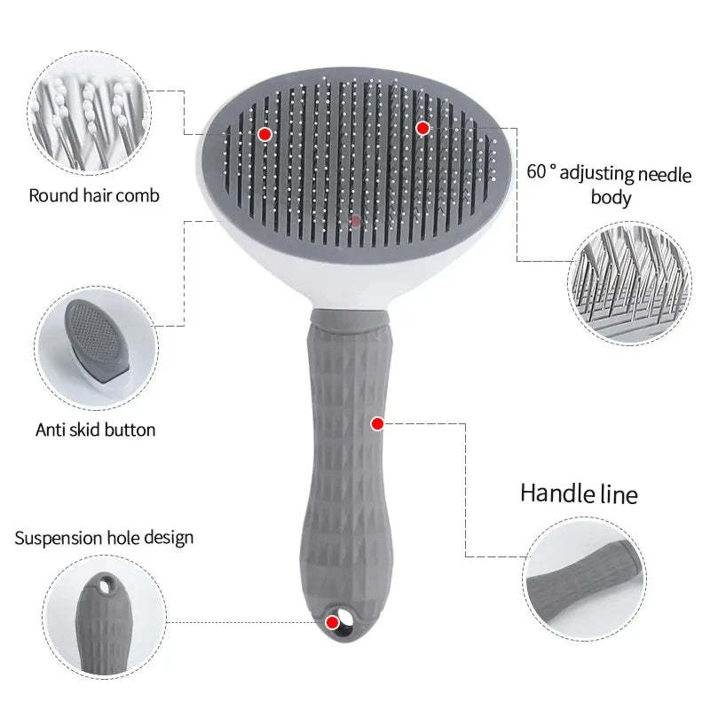  Self-Cleaning Slicker Brush — Remove Pet Hair in Seconds