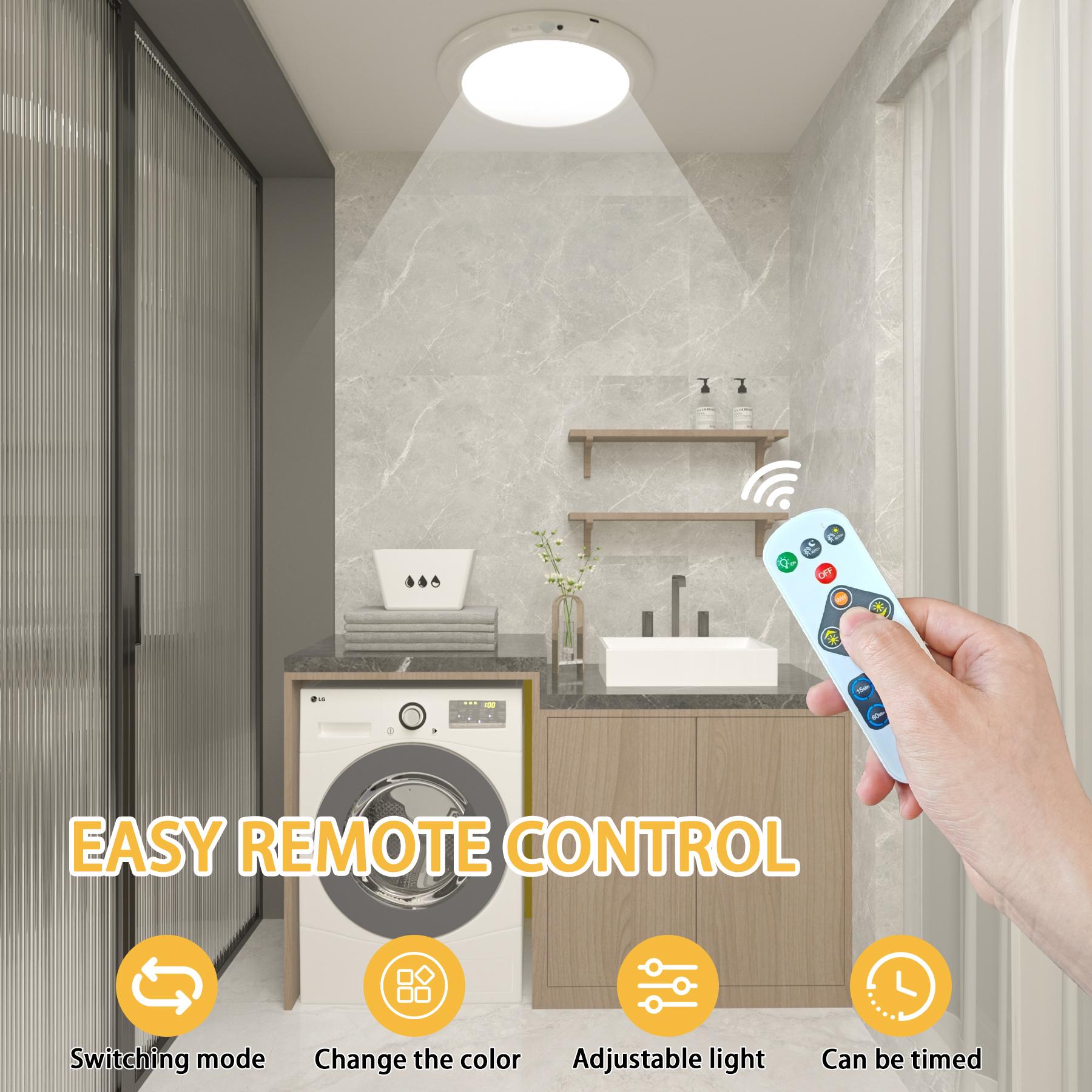 Rechargeable sensor ceiling light with remote control, USB charging, magnetic installation, dimmable and color adjustment, suitable for home storage room, corridor and garage scenes