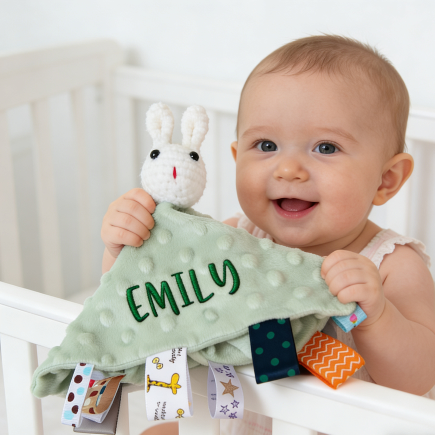 Personalized Embroidered Baby Lovely Animal Security Blankets