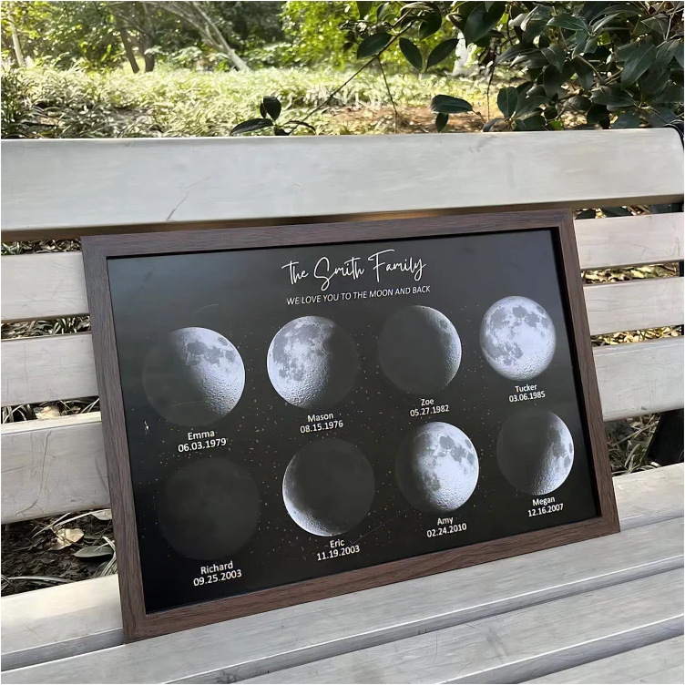 Custom Moon Night Sky Print Family Gift