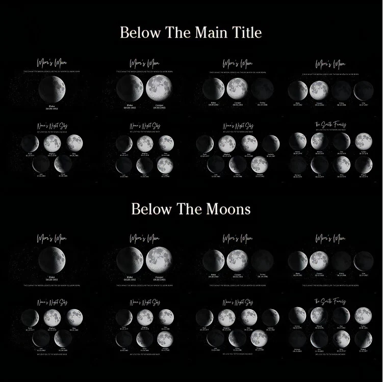 Custom Moon Night Sky Print Family Gift