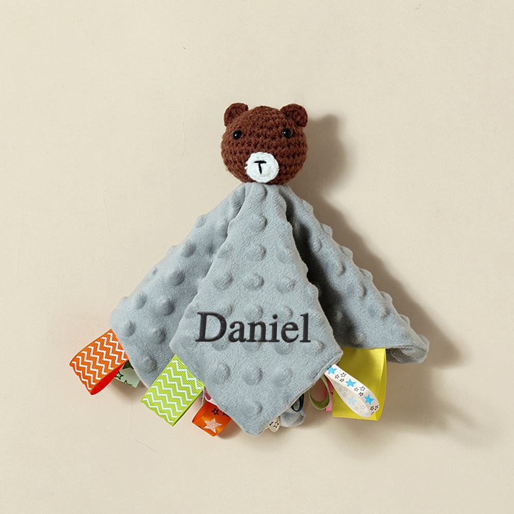 Personalized Embroidered Baby Lovely Animal Security Blankets