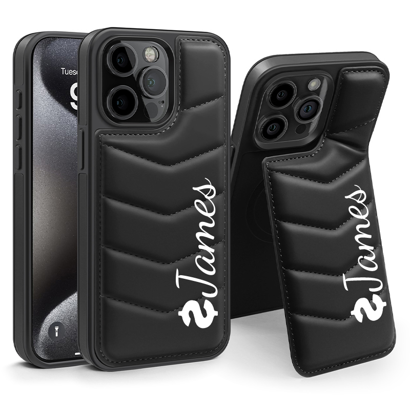 Luxurious Lycra Down Leather Magnetic Invisible Stand iPhone Case