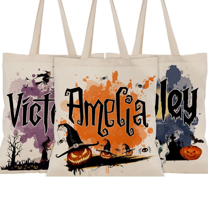 Personalized Halloween Trick or Treat Tote Bag