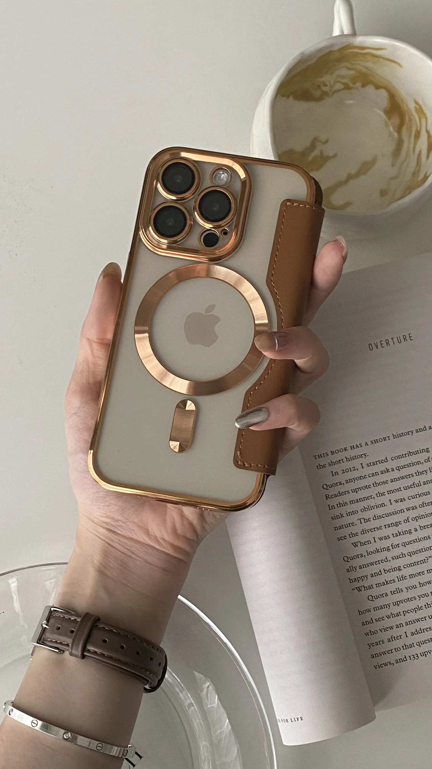 Personalized Leather textured flip phone case